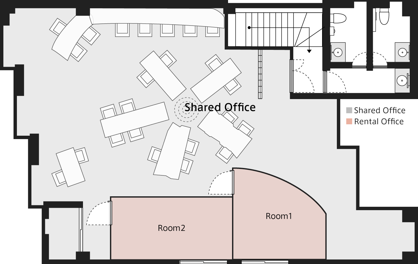 3Fシェアオフィスレイアウト図